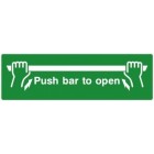Push Bar to Open (450mm x 150mm) Photoluminescent